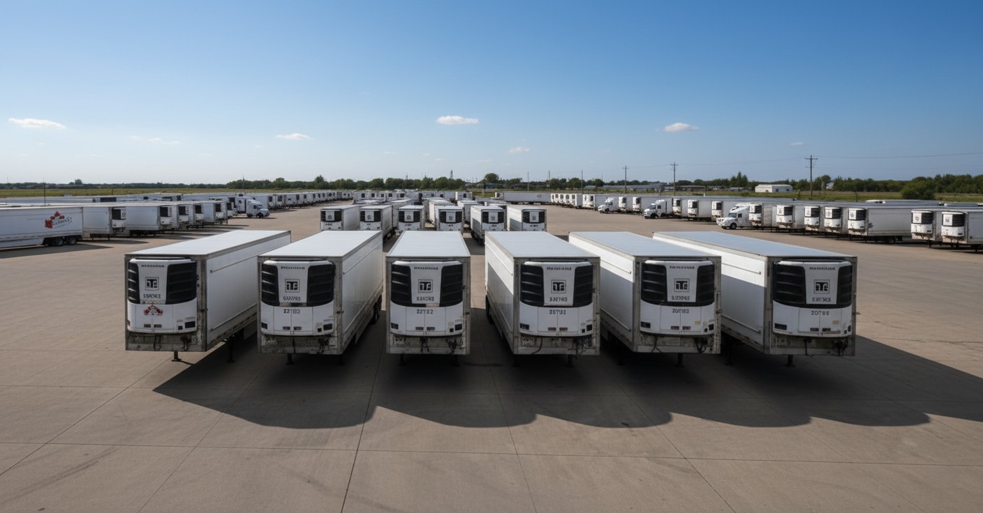 Modern refrigerated trailers from Indo Canadian Carriers fleet with temperature control technology