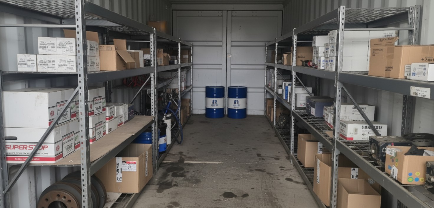 Modern warehouse storage facility with efficient organization systems