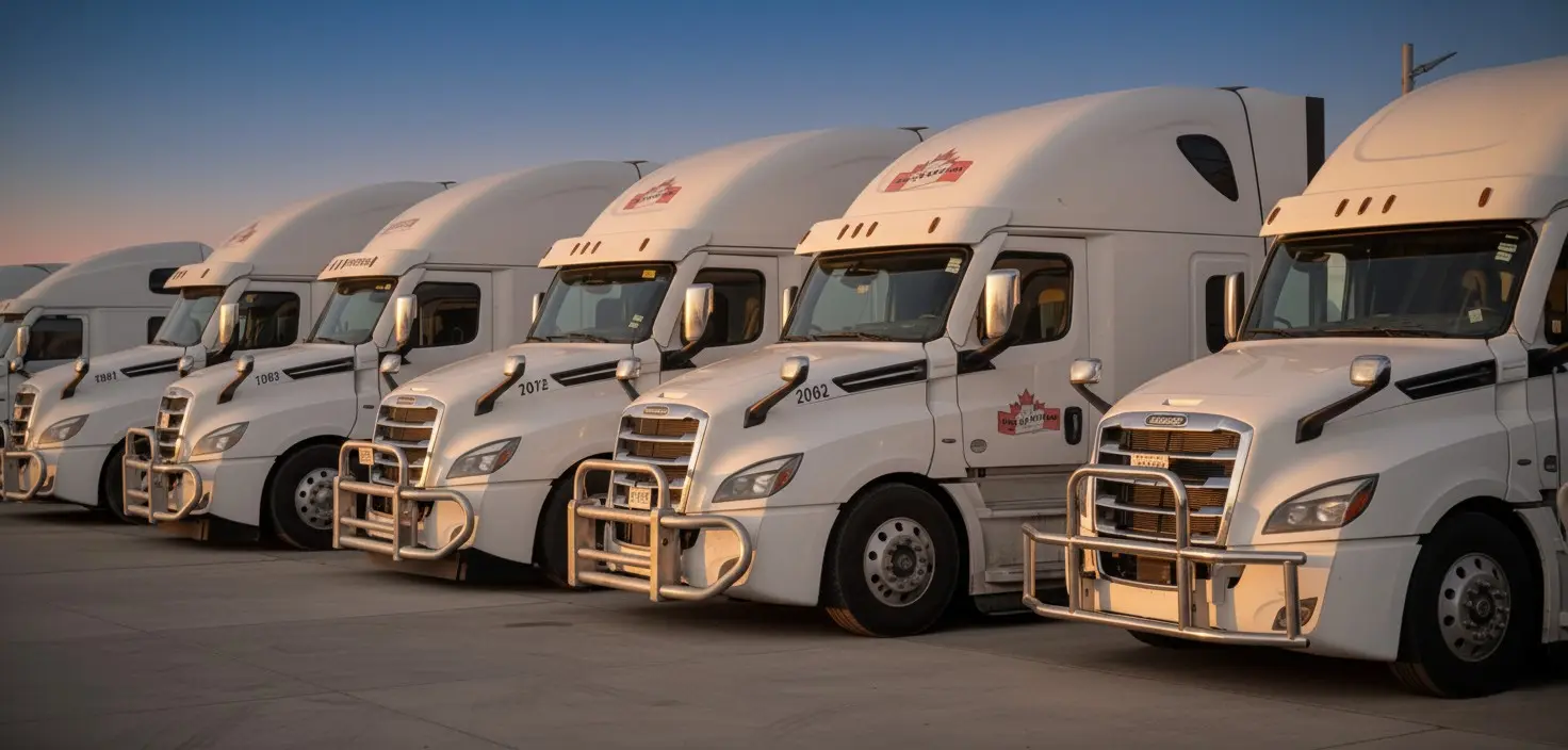 Indo Canadian Carriers facility with refrigerated trucks and 3-acre headquarters in Halton Hills, Ontario